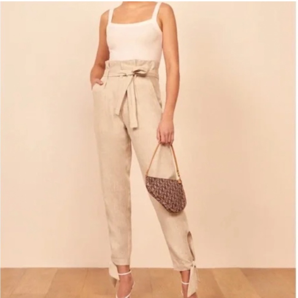 NWT Reformation Norman Linen Pants Size 12